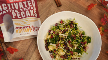 Cinnamon Activated Pecan Shaved Brussels Sprout Salad